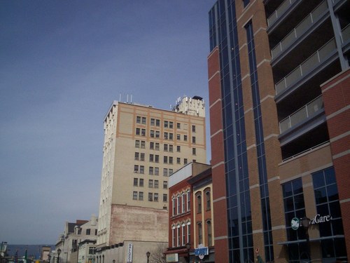 Scranton, PA: A view of the First Liberty Bank Plaza on lackawanna Avenue in Downown Scranton