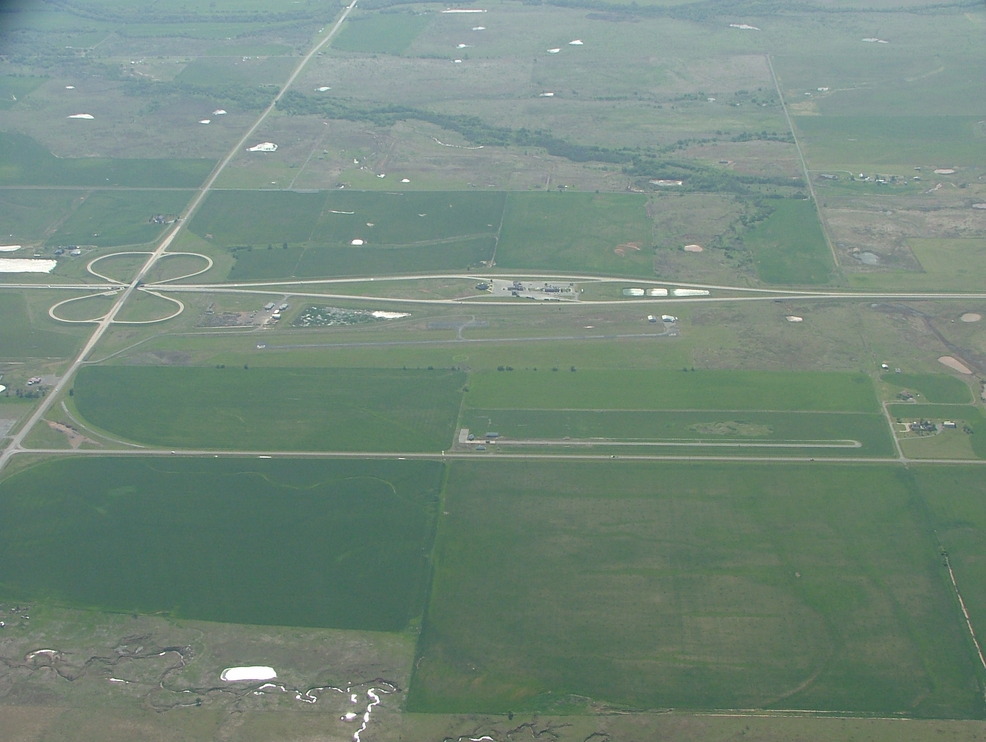 Walters, OK: Walters Airport from the air looking west.