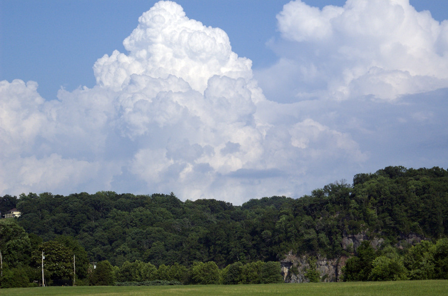 Knoxville, TN: Picture of clouds over field at Island Home Park in South Knoxville, TN
