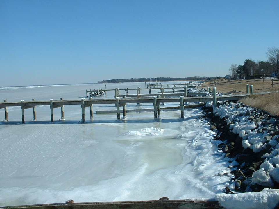 Deal Island, MD: Winter view of the Shoreline at Rock Creek Park-Chance, MD