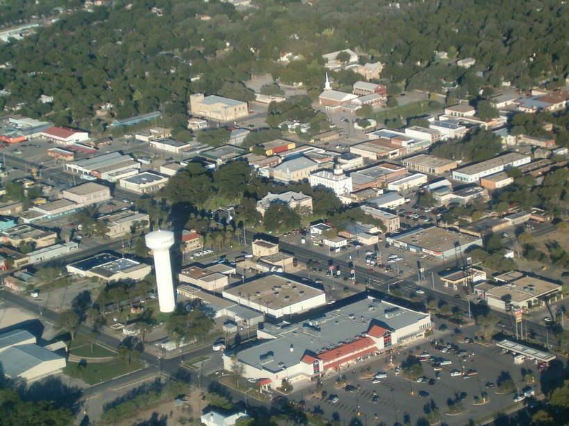 Uvalde, TX: Downtown Uvalde , aerial view