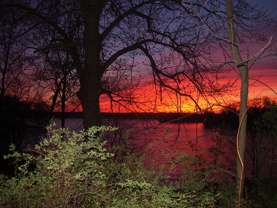 Muskego, WI : Sunset on Little Muskego Lake photo, picture, image