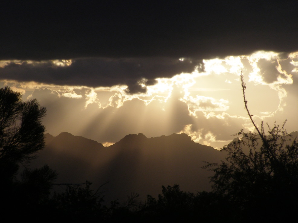Three Points, AZ: Kitt Peak Sunset from Diamond Bell Ranch