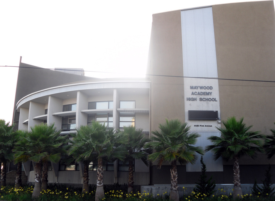 Maywood, CA The front of Maywood Academy High School in Maywood, CA