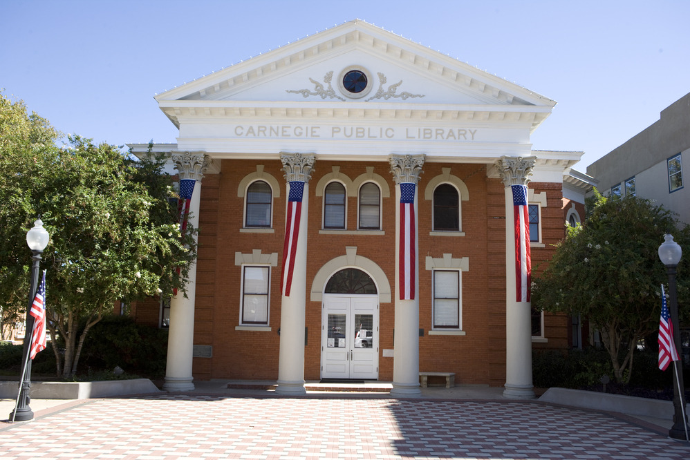 Bryan, TX: Carnegie Library on Veterans Day in Downtown Bryan