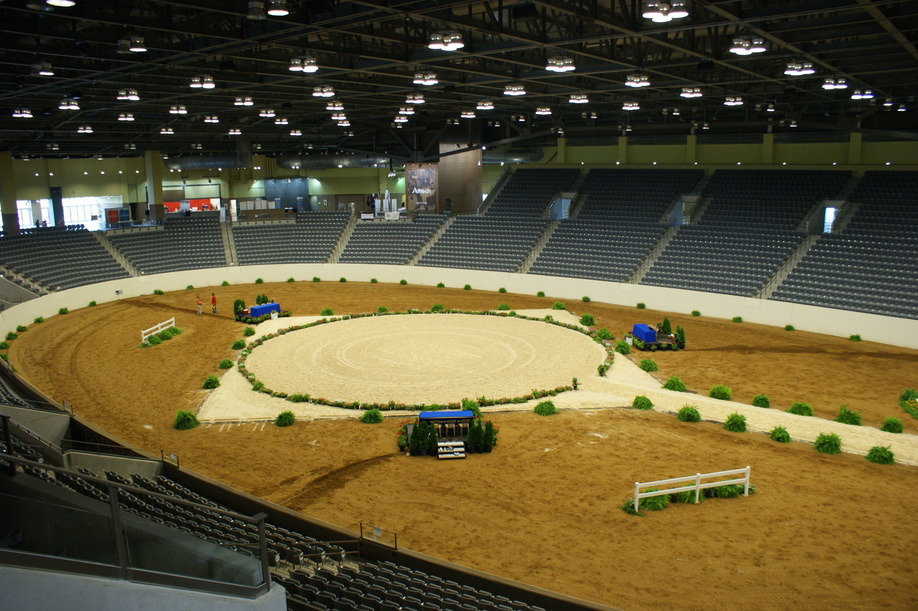 Lexington-Fayette, KY: Interior of the new indoor arena at the Kentucky Horse Park (set up for vaulting).