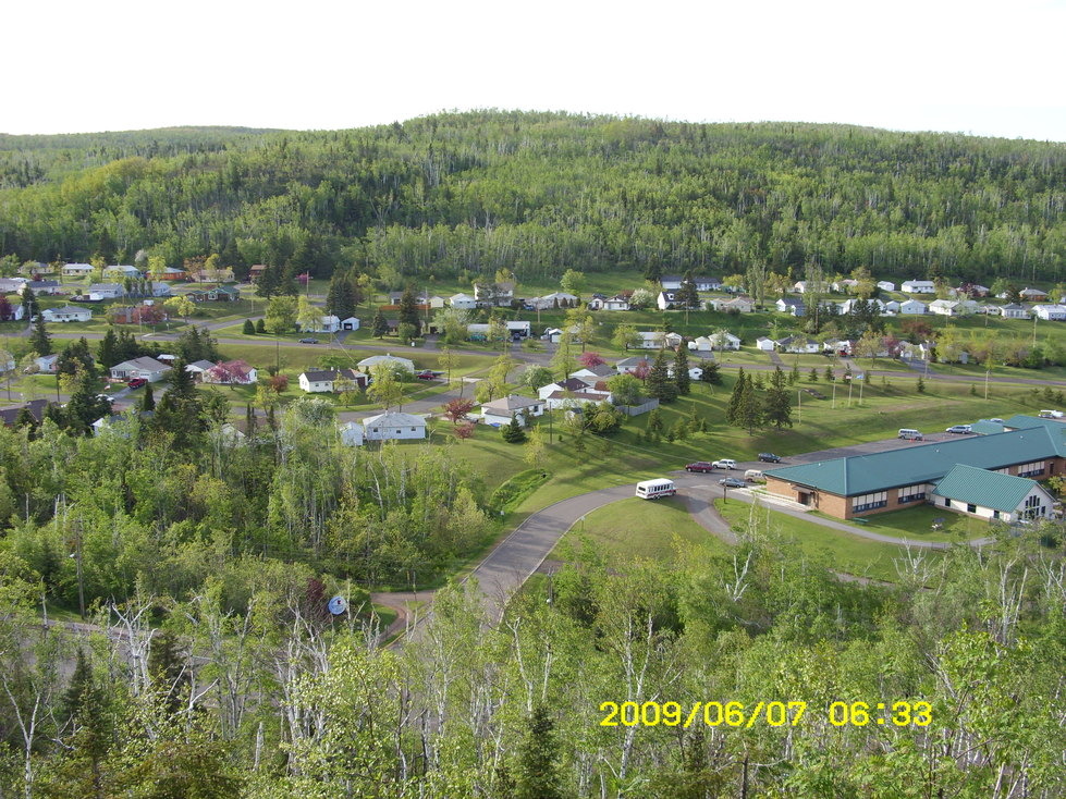 Silver Bay, MN: Middle of town, the green topped building is the Silver Bay Nursing Home.