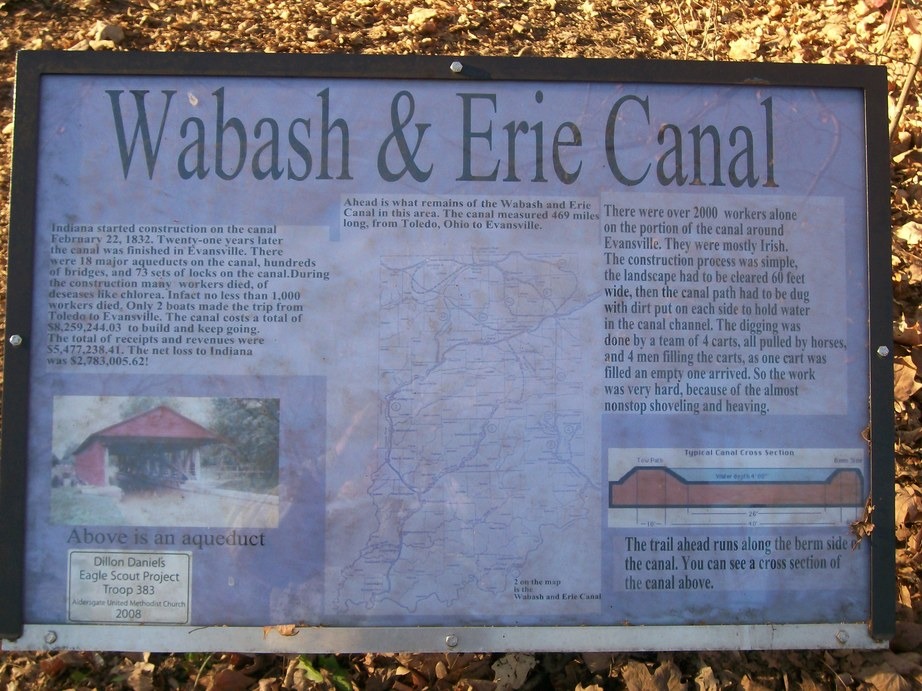 Evansville, IN: Wabash-Erie Canal Historical information-Evansville