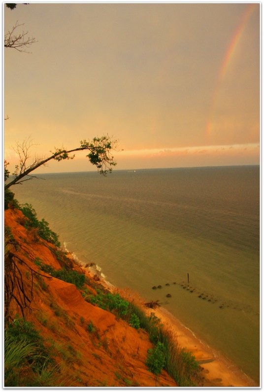 Lusby, MD: Rainbow after the rain on The Chesapeake Bay in Chesapeake Ranch Estates