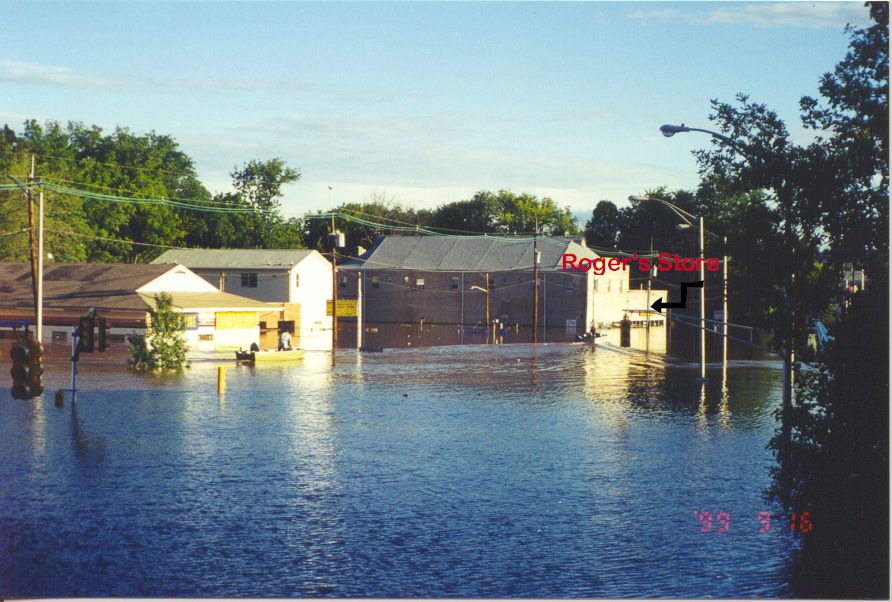 Manville, NJ: Main Street of Manville - September 1999 (Hurricane Floyd)