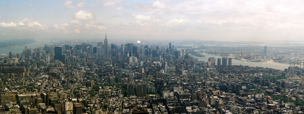 New York, NY: Looking north up to midtown, June 2001