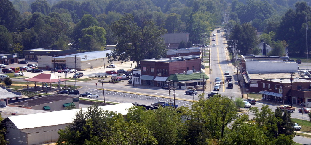 Troutman, NC: Aerial Blimp Photo Downtown Troutman NC