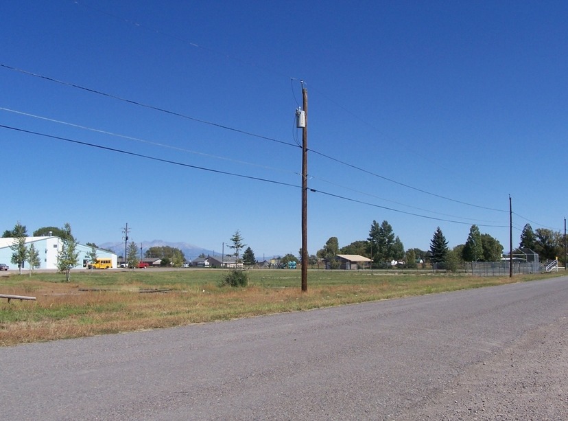 Sanford, CO: Town Ballfied with Community Center in background