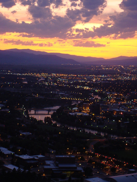Missoula, MT: Summer sunset from the M