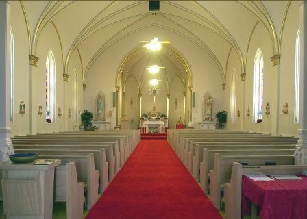 Schoenchen, KS: Sanctuary inside St. Anthony Church in Schoenchen, Kansas