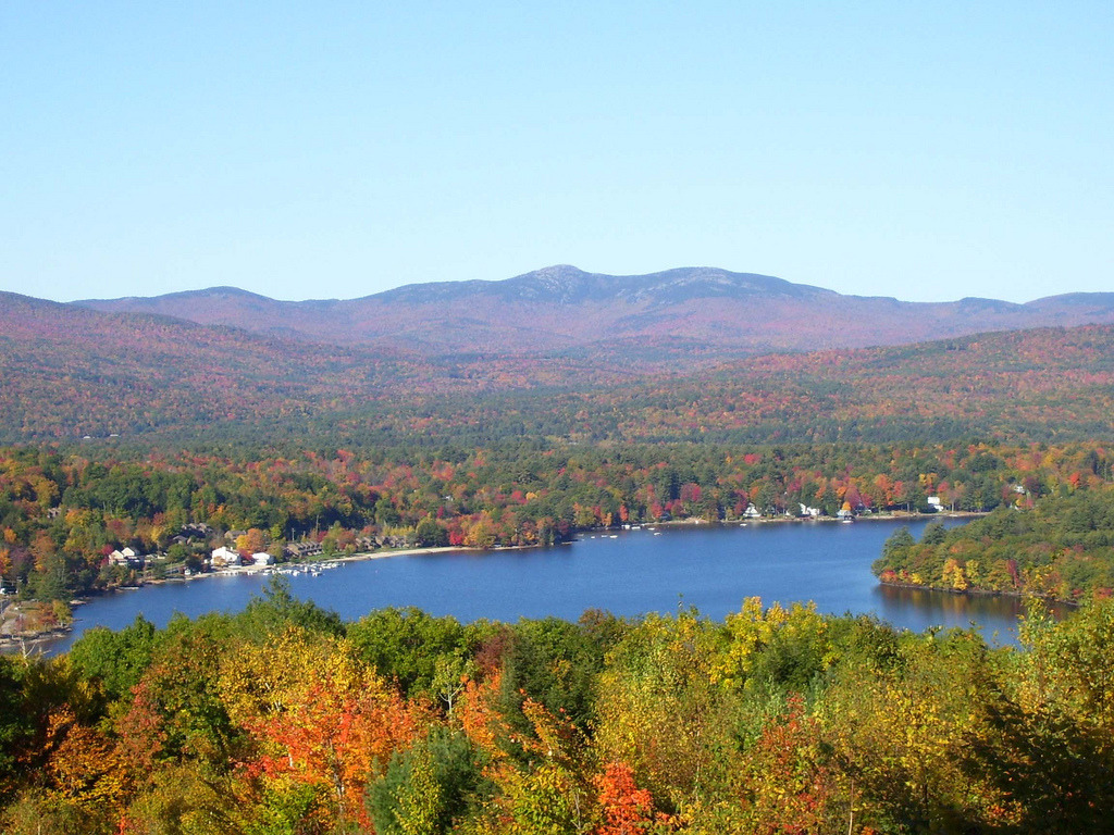 Bristol, NH: Newfound Lake and Mt. Cardigan in autumn