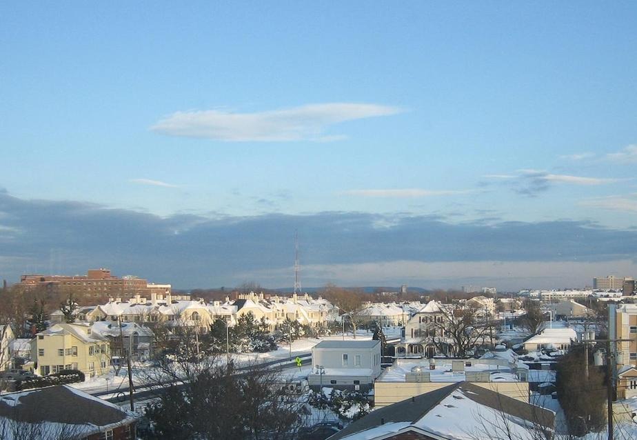 Long Branch, NJ: Overlooking Ocean Blvd, Hospital, and Downtown Long Branch in the Winter