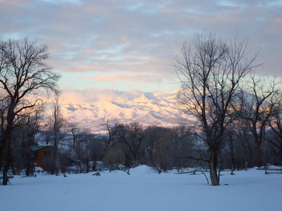 Huntsville, UT: View of Snowbasin in winter