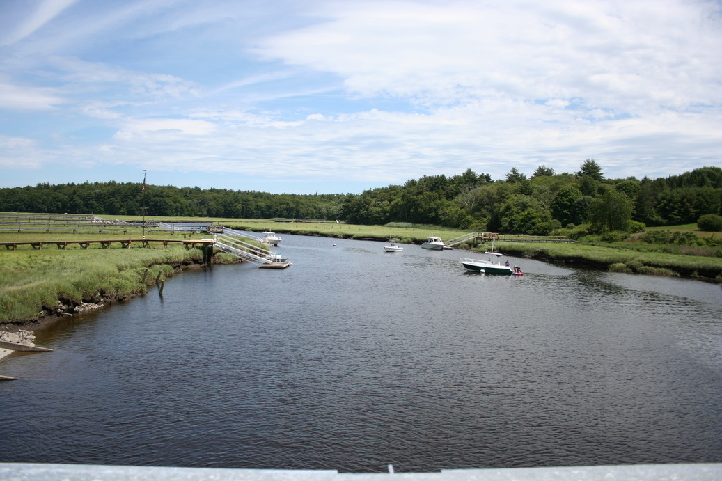Marshfield, MA: North river from Norwell bridge on Marshfield line
