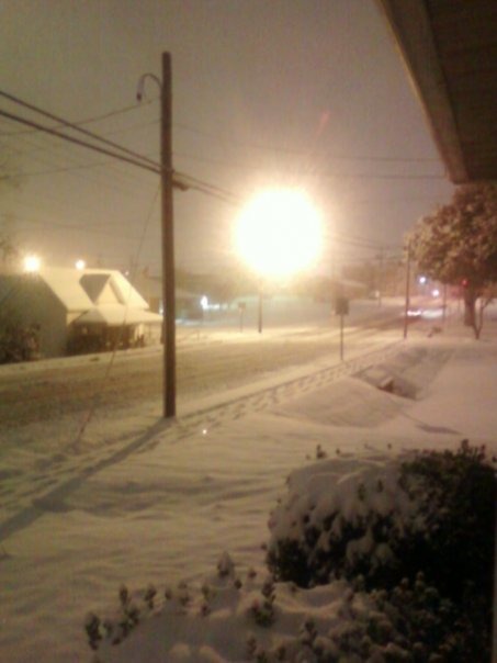 Landis, NC: Snow pic 1/2010...looking down Ryder Ave. toward Central Ave.
