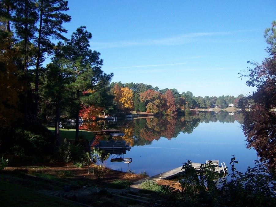 Whispering Pines, NC: Looking west across Spring Valley Lake