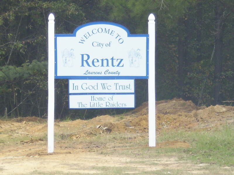 Rentz, GA: City of Rentz welcome sign