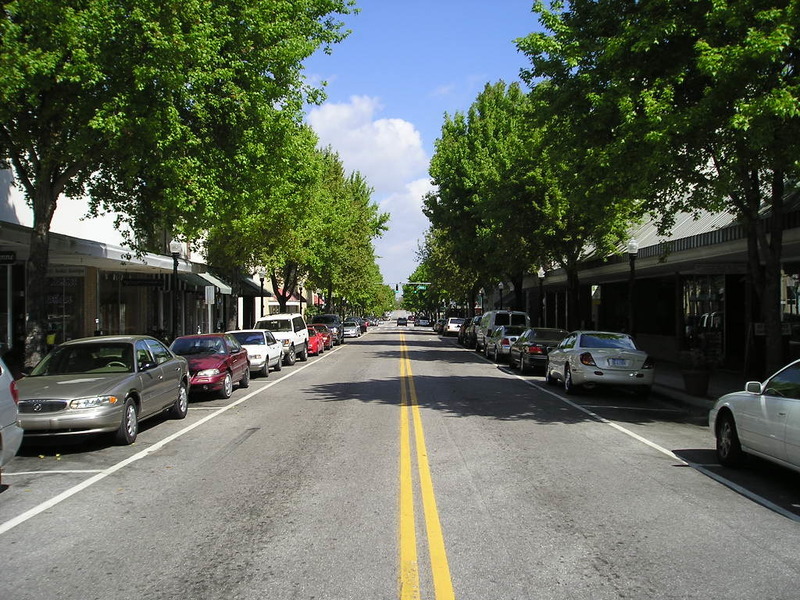 Lakeland, FL: Tree-lined streets of South Kentucky Avenue in Downtown Lakeland (2004)