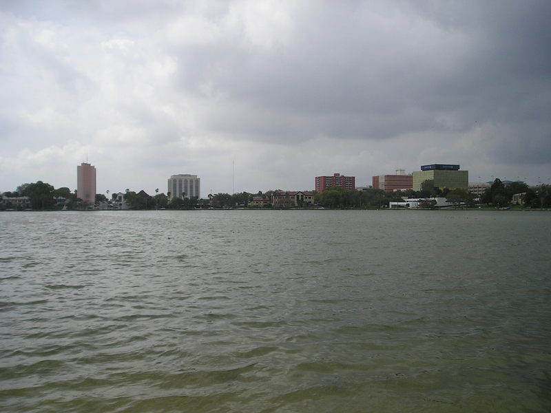 Lakeland, FL: View of Downtown Lakeland looking west across Lake Morton (2004)