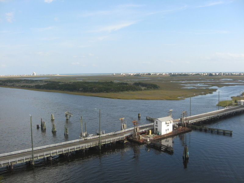 Sunset Beach, NC: View of the old bridge from the new bridge