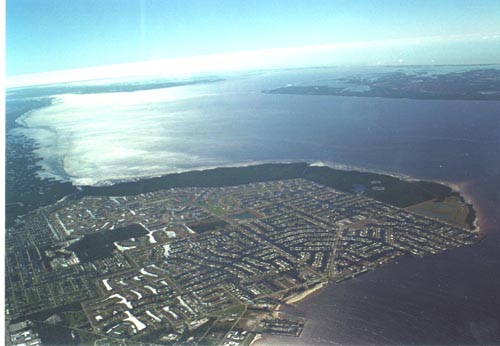 Punta Gorda, FL: Aerial View of Punta Gorda jutting out into Charlotte Harbor