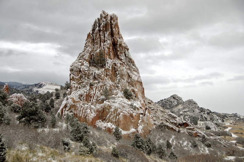 Colorado Springs, CO: snow in garden of the gods