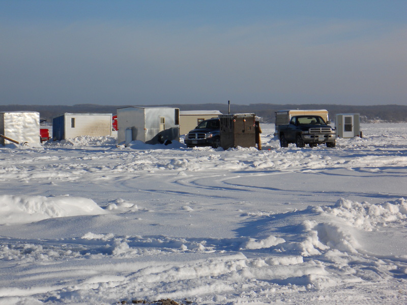 Detroit Lakes, MN: On Detroit Lake Ice fishing