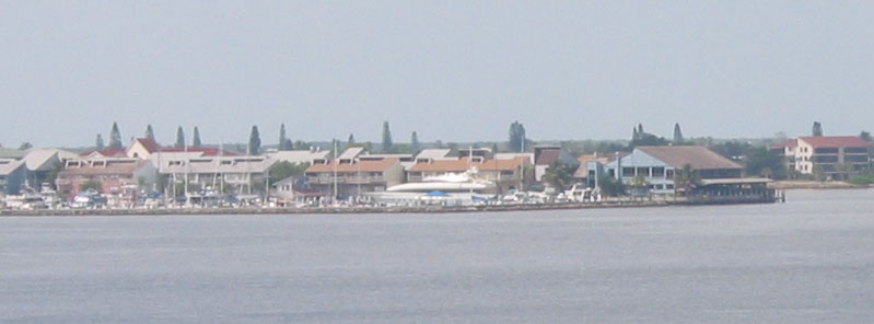 Punta Gorda, FL: View of Fishermen's Village & Marina from Charlotte Harbor