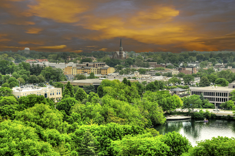 Naperville, IL: Arial Photo from the Carillon