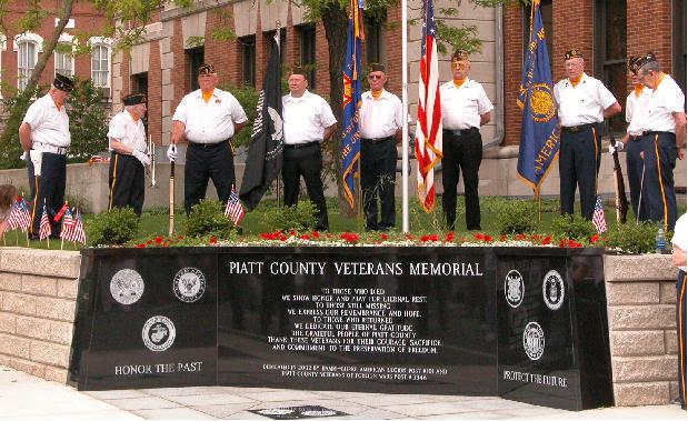 Monticello, IL: Dedication of Veterans Memorial on SW corner of Courthouse square Monticello, IL in 2004