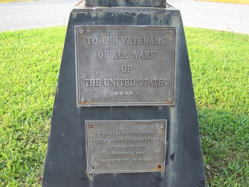 Fort Walton Beach, FL: Veterans Eternal Flame Memorial Plaque - Fort Walton Beach City Hall
