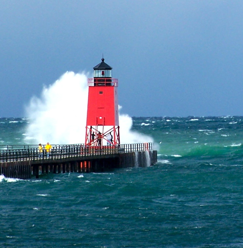 Charlevoix, MI: Windy Day at the Beach