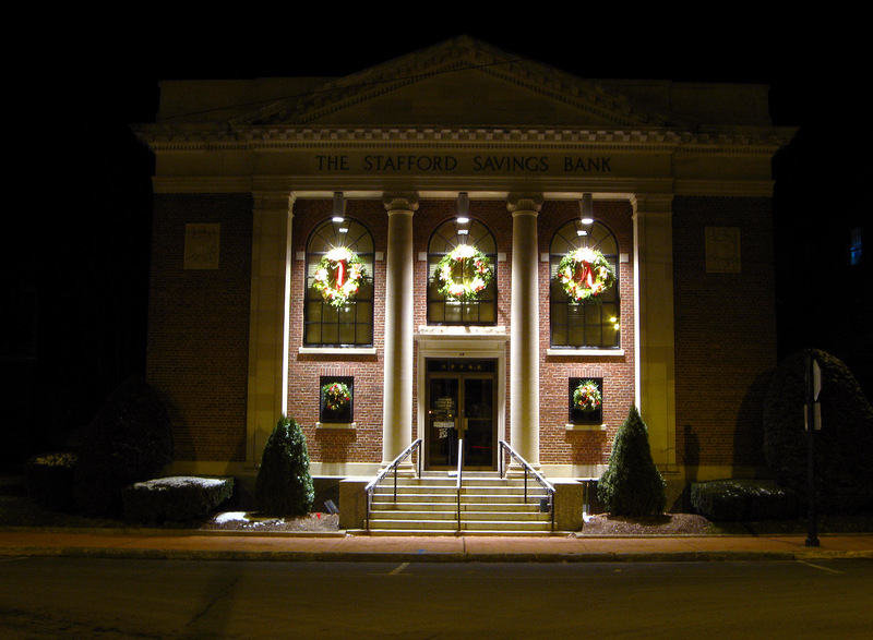 Stafford, CT: Stafford Savings Bank at Christmas