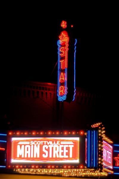 Scottville, MI: Relighting the old Movie Theater marque