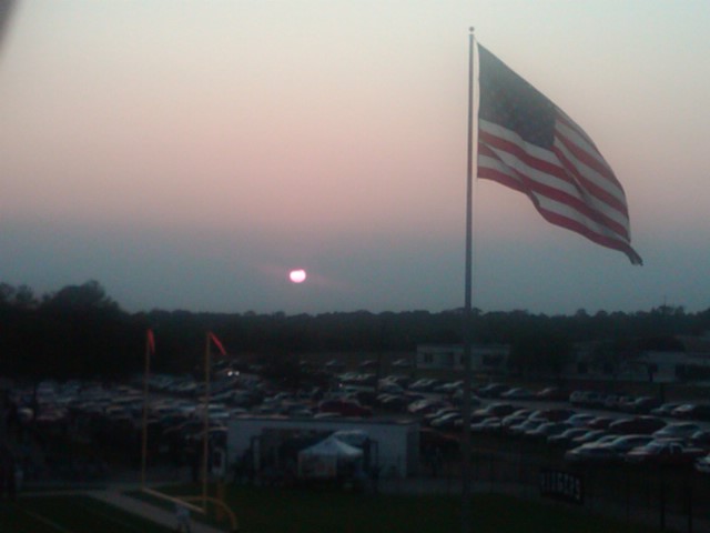 Baytown, TX: This is the sunset at the Baytown Lee and Sterling football game.