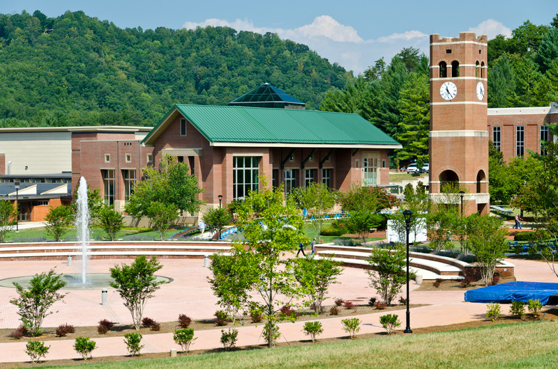 Cullowhee, NC: WCU Campus Plaza and Fountain