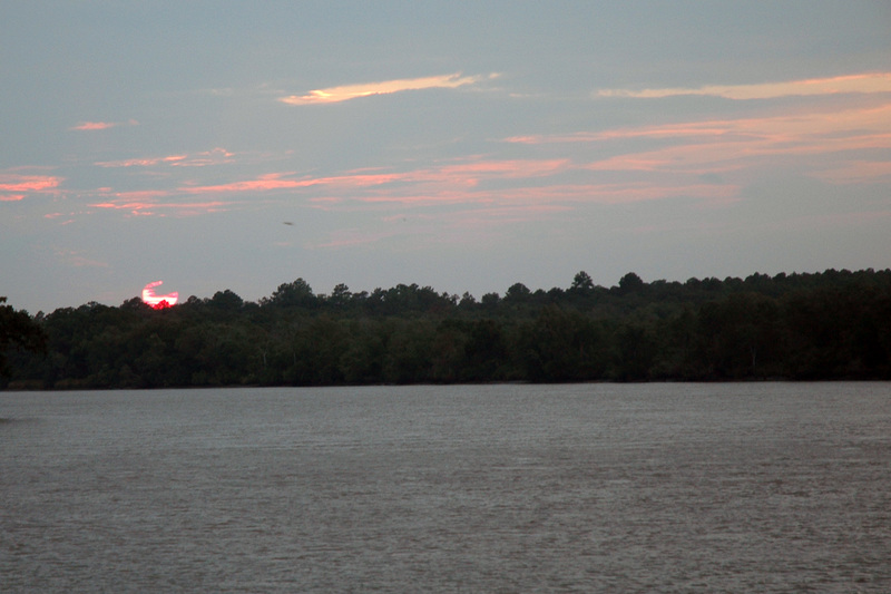 Woodbine, GA: Sunset on the Satilla River in Woodbine, Georgia