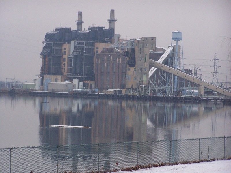 Sayreville, NJ Old coal power plant on the Raritan River photo
