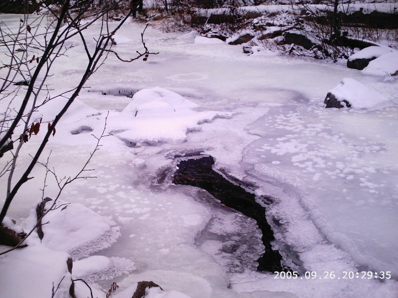 Basin, MT: Basin River frozen over