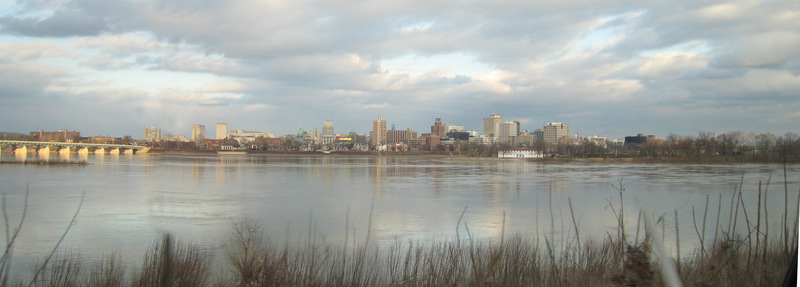 Harrisburg, PA: Harrisburg Pennsylvania looking East across Susquehanna river