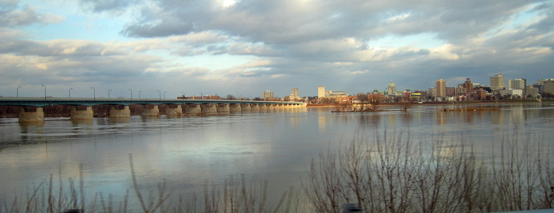 Harrisburg, PA: Harrisburg Pennsylvania2 looking East across Susquehanna river