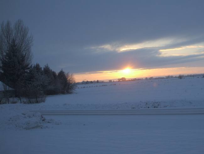Menan, ID: winter sunset