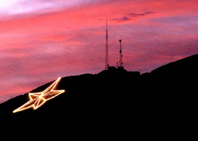 El Paso, TX: The star located on the Franklin Mountains in El Paso, Texas