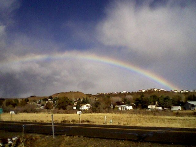 Dewey-Humboldt, AZ: Double Rainbow on Durham Road in Dewey