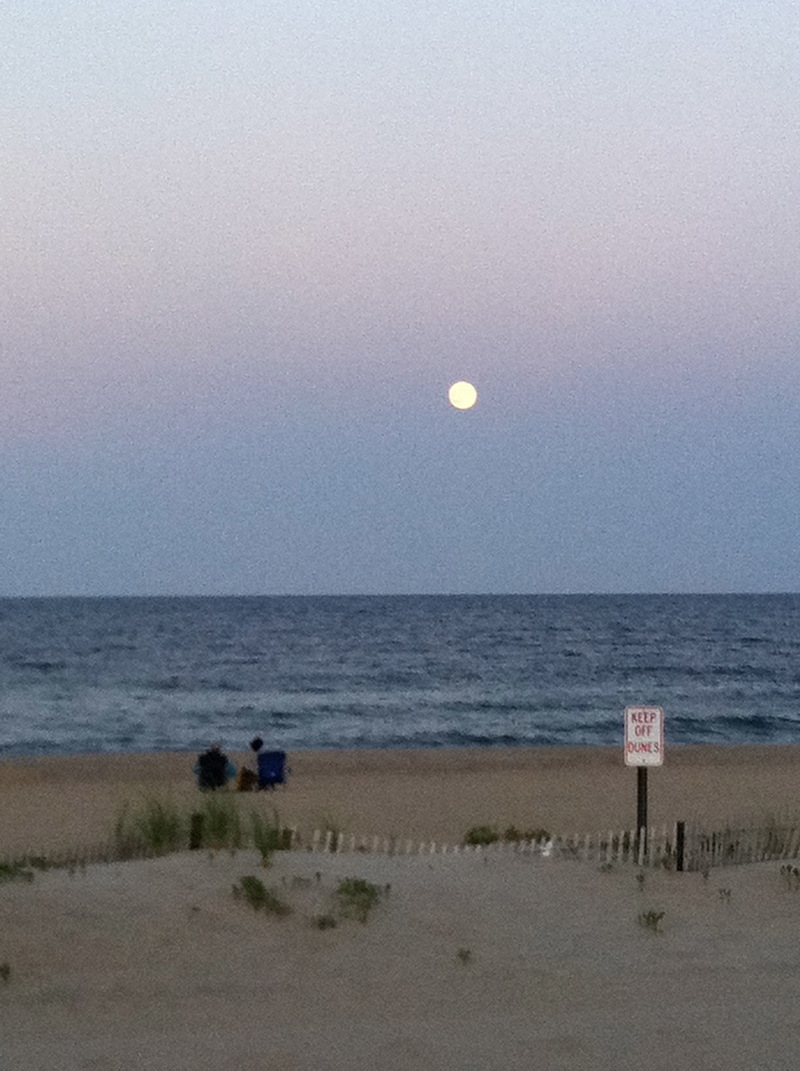 Sea Girt, NJ: Moon over the Sea Girt sea
